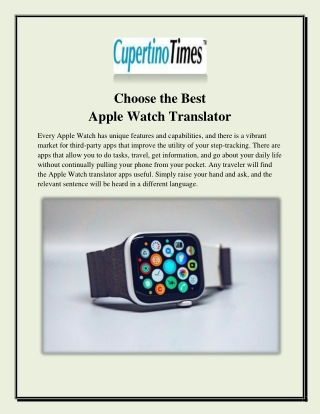 Choose the Best Apple Watch Translator