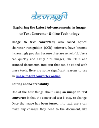 Exploring the Latest Advancements in Image to Text Converter Online Technology