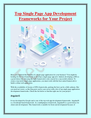 Top Single Page App Development Frameworks for Your Project