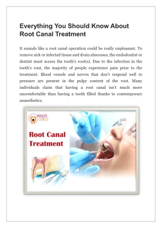 Everything You Should Know About Root Canal Treatment