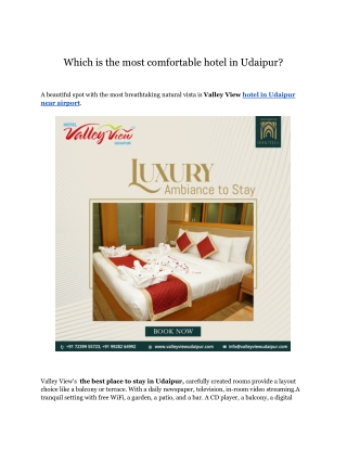 Which is the most comfortable hotel in Udaipur?