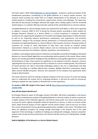 Network as a Service Market: Analyzing the Industry's Growth and Challenges 2030