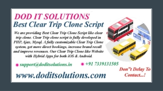 Clear Trip Readymade Clone System - DOD IT SOLUTIONS