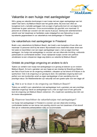 Vakantiehuis met aanlegsteiger