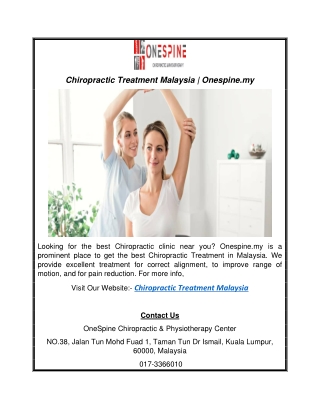 Chiropractic Treatment Malaysia | Onespine.my