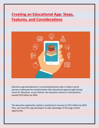 Creating an Educational App Steps, Features, and Considerations