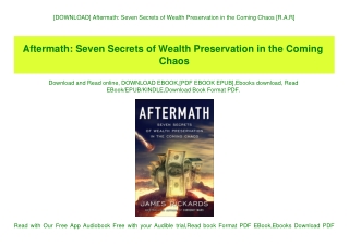 [DOWNLOAD] Aftermath Seven Secrets of Wealth Preservation in the Coming Chaos [R.A.R]