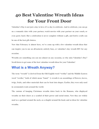 40 Best Valentine Wreath Ideas for Your Front Door