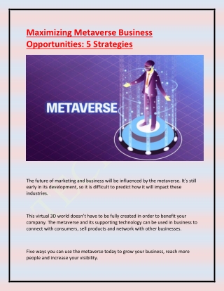 Maximizing Metaverse Business Opportunities 5 Strategies