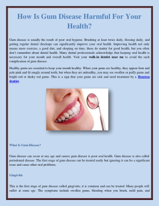 How Is Gum Disease Harmful For Your Health?