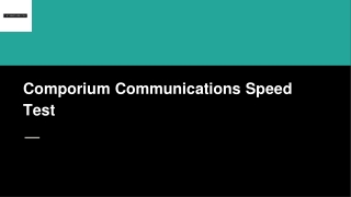 Comporium Communications Speed Test