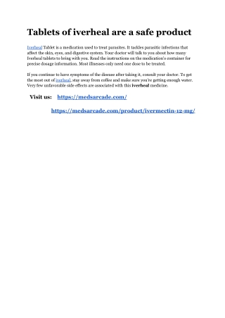 Tablets of iverheal are a safe product