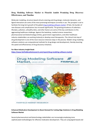 Drug Modeling Software Market