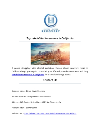 Top rehabilitation centers in California