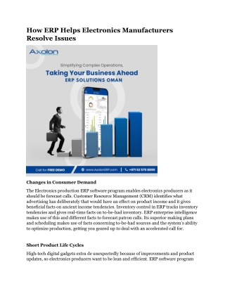 How ERP Helps Electronics Manufacturers Resolve Issues