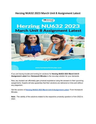 Herzing NU632 2023 March Unit 8 Assignment Latest