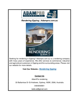 Rendering Epping  Adampro.com.au