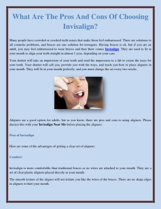 What Are The Pros And Cons Of Choosing Invisalign?