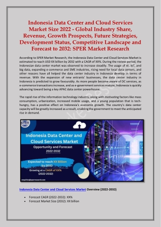 Indonesia Data Center and Cloud Services Market Size 2022 - 2032