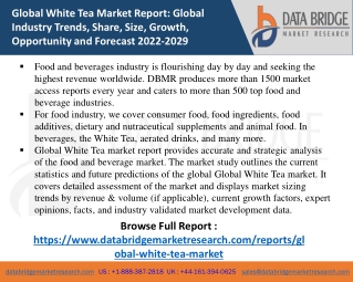 White Tea Market- FOOD & BEVERAGES