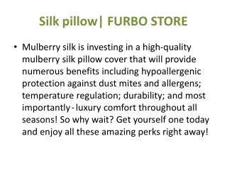 Silk pillow| FURBO STORE