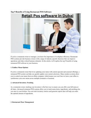 Retail Pos software in Dubai