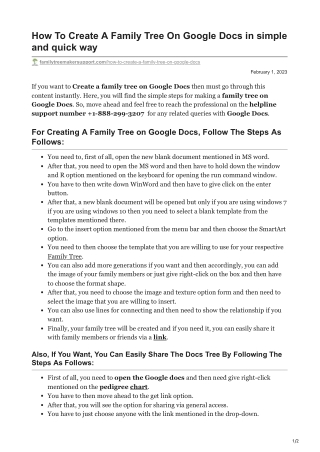 How To Create A Family Tree On Google Docs in simple and quick way