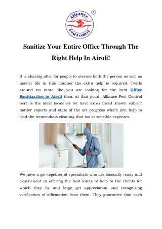 Office Sanitization in Airoli Call-9833024667