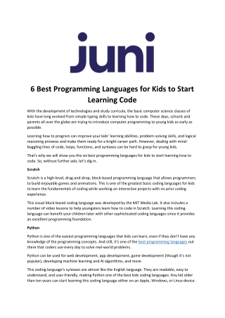 6 Best Programming Languages for Kids to Start Learning Code