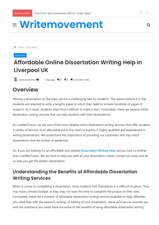 Get Dissertation Help Online Services at Suitable Cost