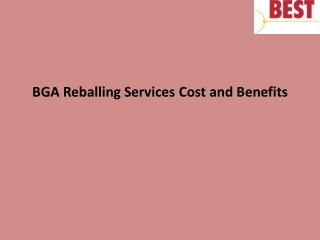 BGA Reballing Services Cost and Benefits