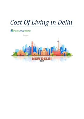 Cost Of Living in Delhi