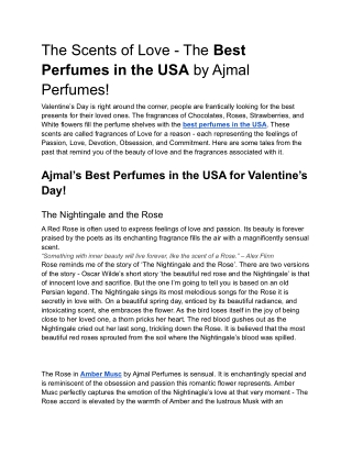 The Scents of Love - The Best Perfumes in the USA by Ajmal Perfumes