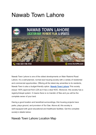 Nawab Town Lahore