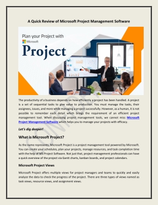 A Quick Review of Microsoft Project Management Software