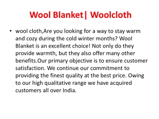 Wool Blanket| Woolcloth