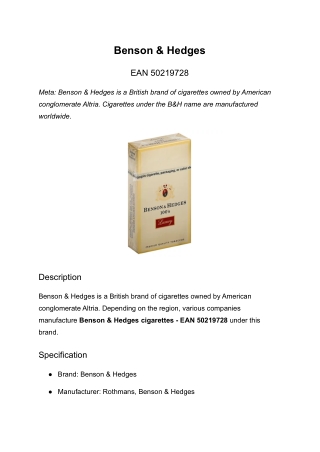 Benson & Hedges