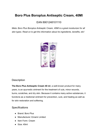 Boro Plus Boroplus Antiseptic Cream