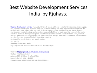 Best Website Development Services India  by Rjuhasta