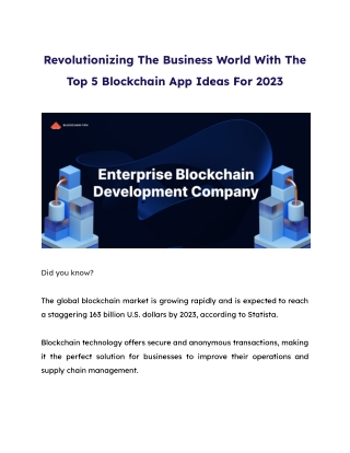 Top Blockchain App Ideas for 2023- Blockchain Firm