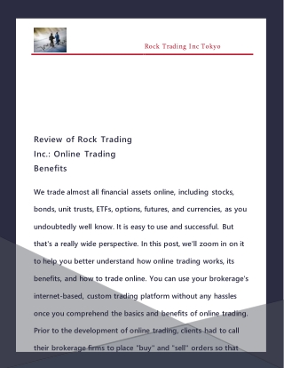 Review of Rock Trading Inc - Online Trading Benefits