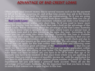 Bad Credit Loans