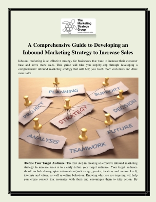 A Comprehensive Guide to Developing an Inbound Marketing Strategy to Increase Sales