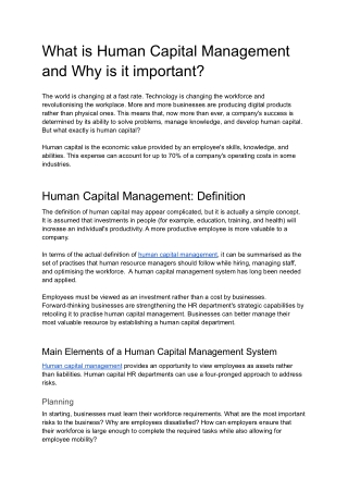 What is Human Capital Management and Why is it important - FlexC