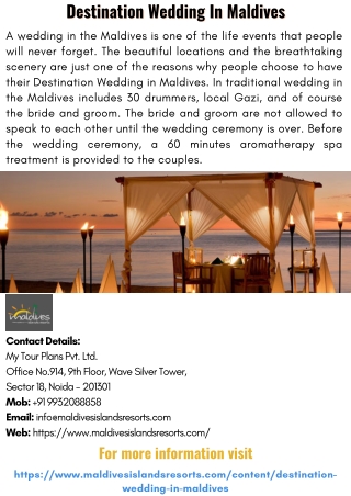 Destination Wedding In Maldives