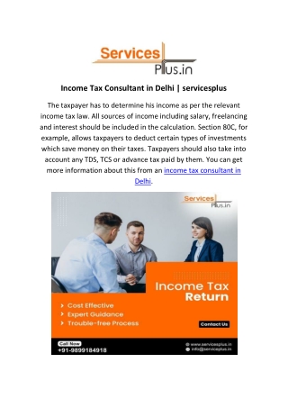 Income Tax Consultant in Delhi | servicesplus