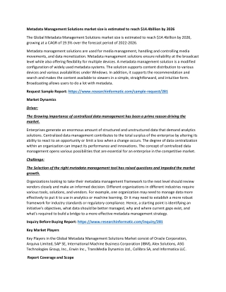 Metadata Management Solutions market size