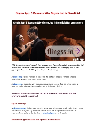 Gigolo App_ 5 Reasons Why Gigolo Job is Beneficial