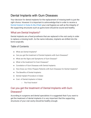 Dental Implants with Gum Diseases