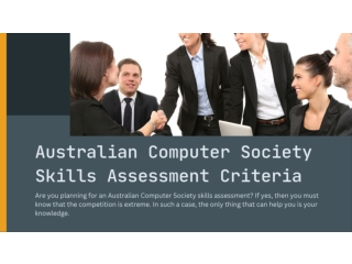 Australian Computer Society Skills Assessment Criteria